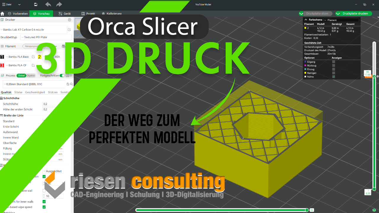 Orca Slicer / Bambu Studio Slicer: Programmstop für Muttern und Co.